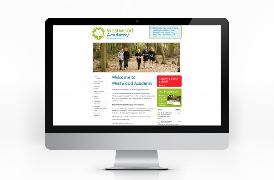 Image of the responsive Westwood Academy website we designed and built in WordPress