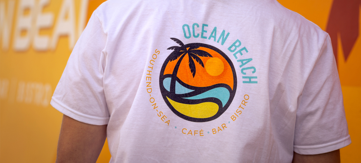 Ocean Beach T Shirt logo design